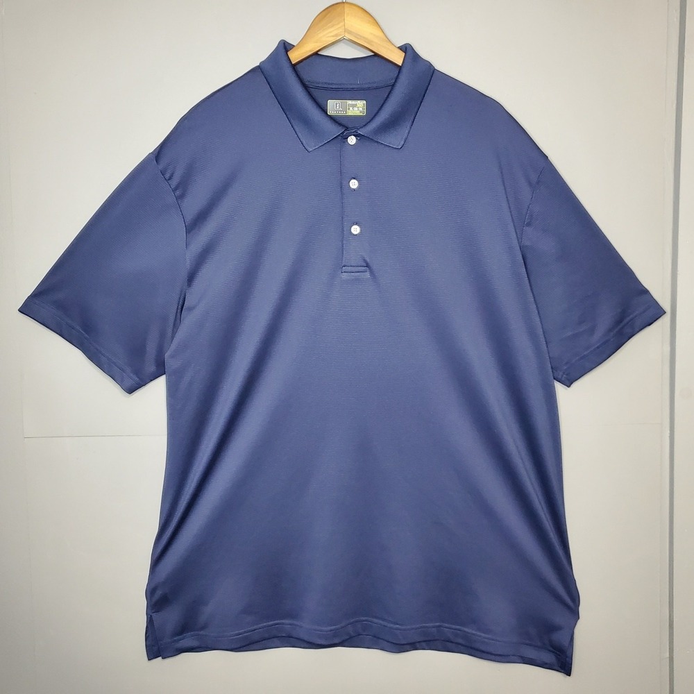 PGA Tour Motionflux 360 Mens XL Navy Blue Golf‎ Polo Shirt Short Sleeve Stretch